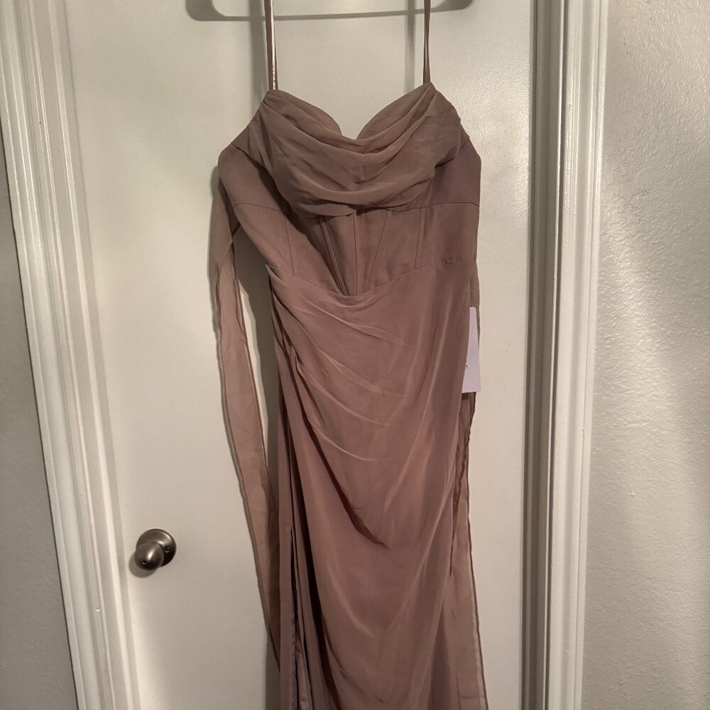 Azazie Mai Bridesmaid Dress  *Custom Measurements*  Taupe